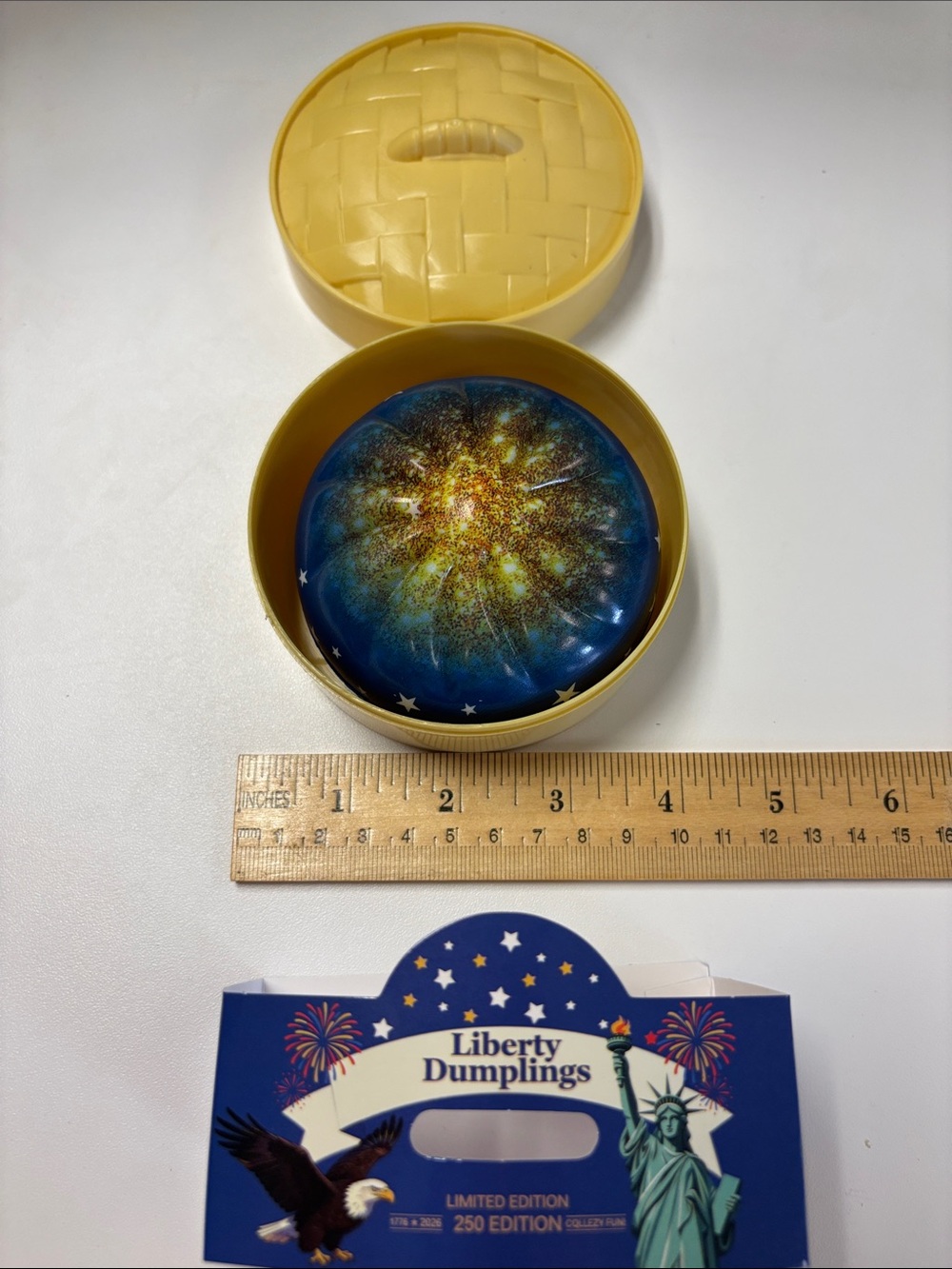 Limited Edition Fireworks Paperweight - Blue/Yellow